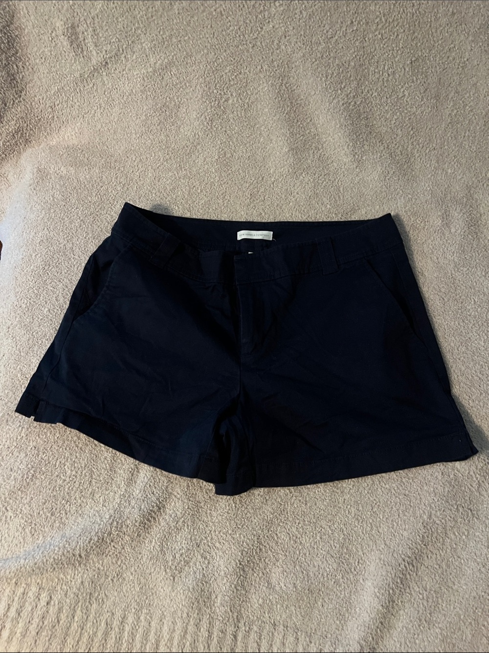 New York & Company Navy Cotton Blend Bermuda Shorts